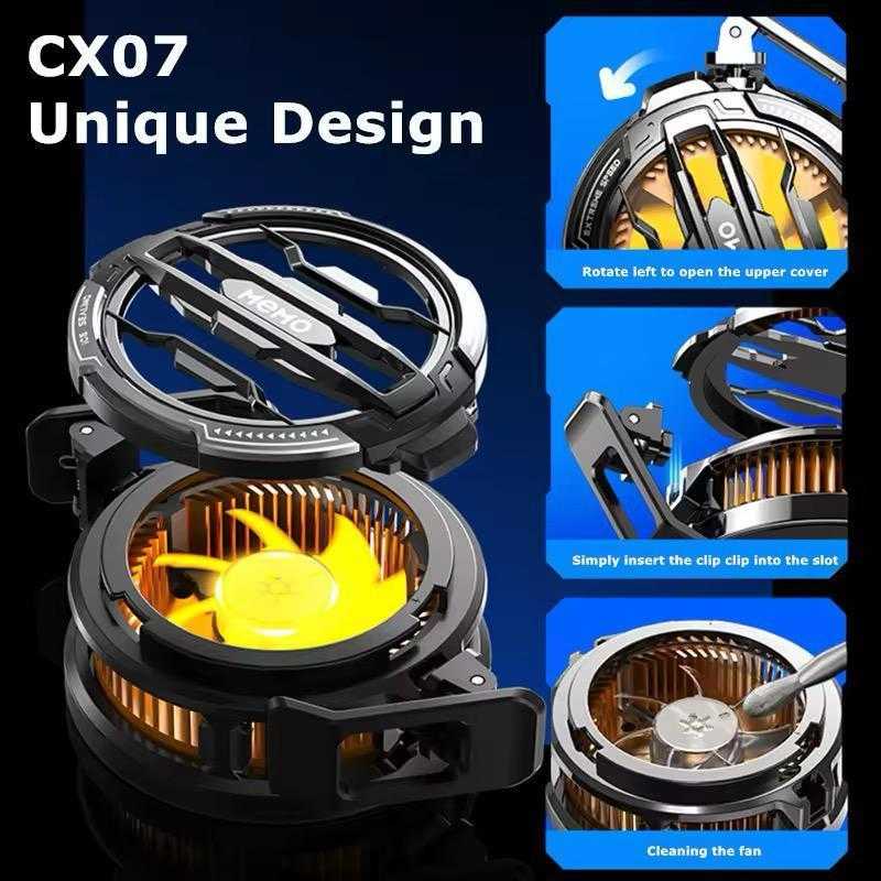 Magnetic Phone Cooler Fan Case Yellow 68G Gaming | Fast Cooling Mobile Phone Cooler for PUBG & Mobile Gaming